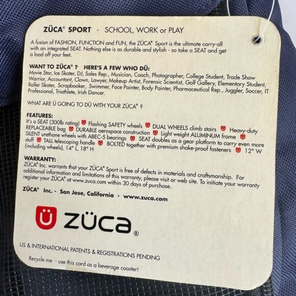 Zuca NEW Pet Carrier Bag Insert Travel Sport Blue Fabric Pockets Lightweight - Picture 13 of 16